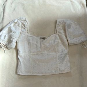 Abercrombie & fitch white eyelet corset top